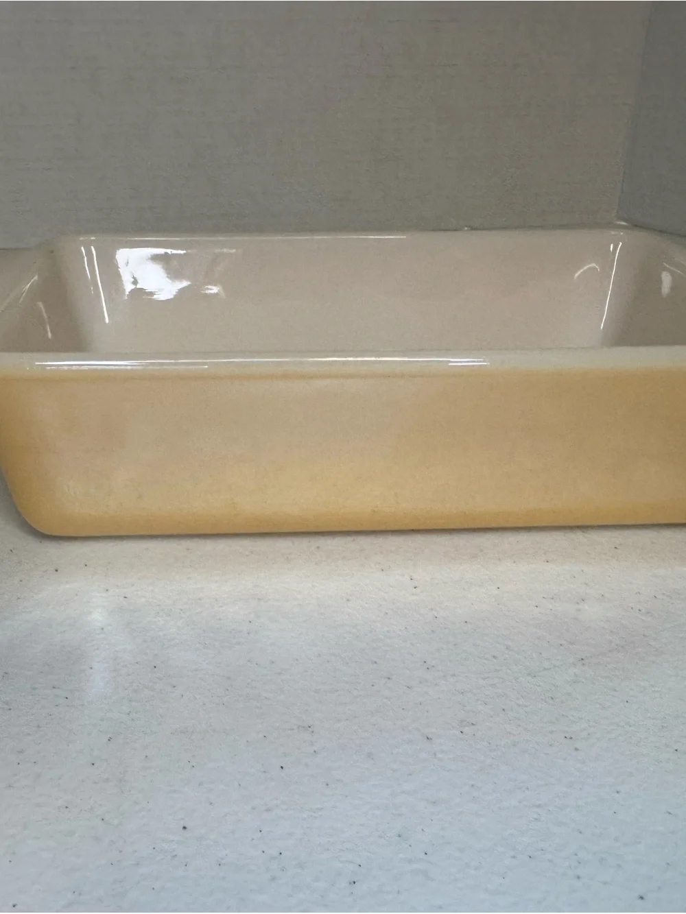 Vtg FIRE KING LOAF PAN 409 9” 1qt PEACH LUSTER ORANGE IRIDESCENT CASSEROLE BREAD